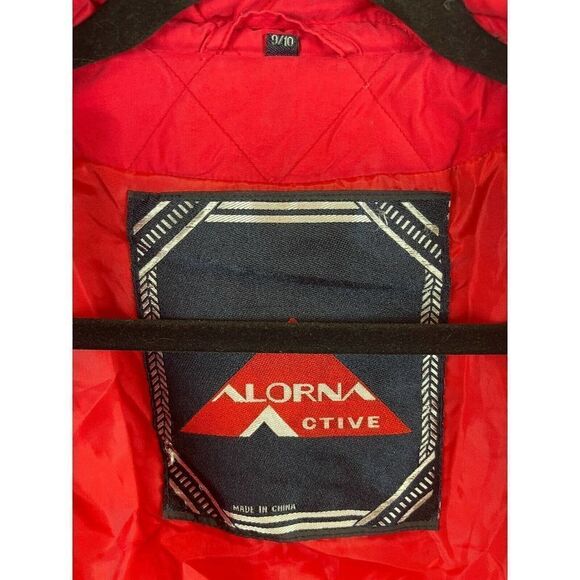 ALORNA Vintage red padded shoulder pads full zipper belted jacket coat 2X-3X - Picture 8 of 9